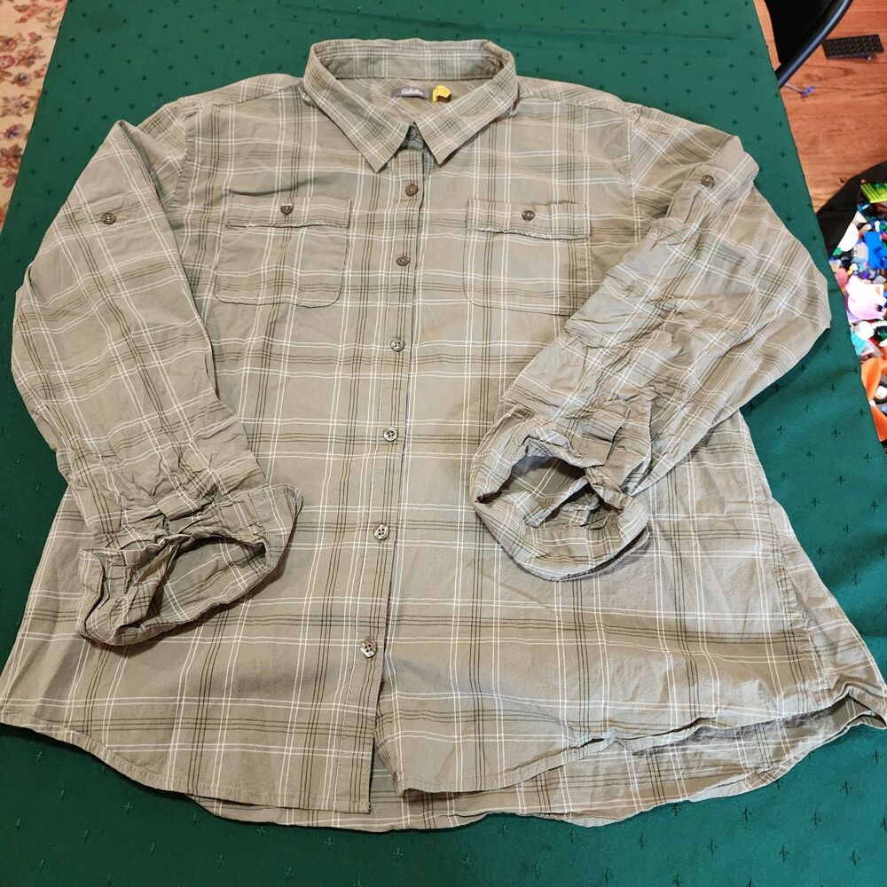 Cabela's Women's Plaid Button-Front Long Sleeve Shirt Size 2XL
